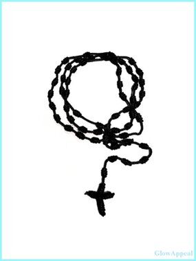Handmade Rosary Cross Pendant Necklace Adjustable Nylon Cord Catholic Religion